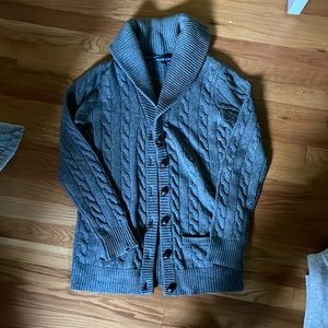 Polo Ralph Lauren grey Cashmere Wool Cable Shawl Cardigan women’s L